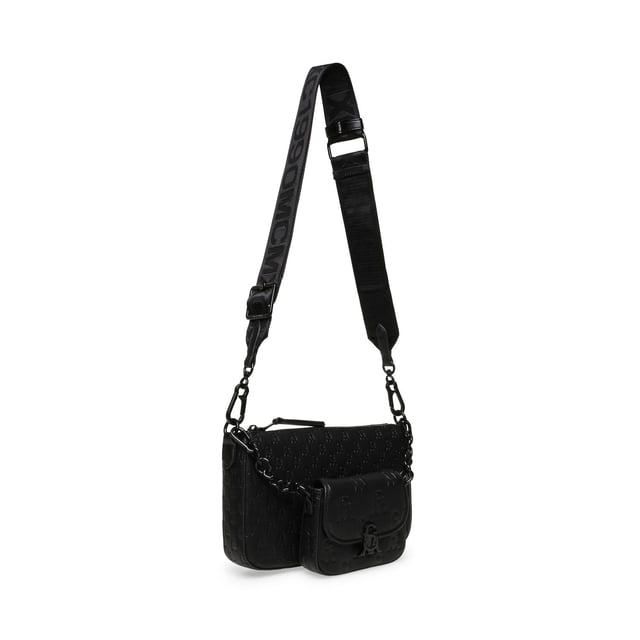 Detachable handle.Removable and adjustable shoulder strap.Closes with zipper.Slip pocket on the back.Polished silver metal fittings.Separate case.