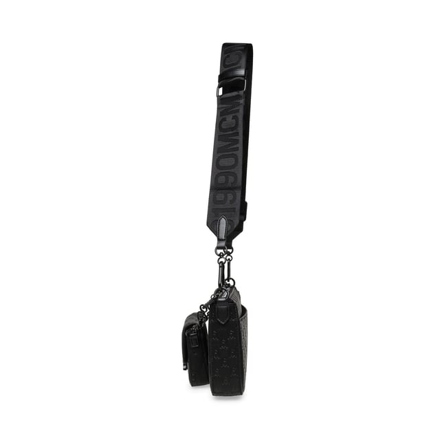 Detachable handle.Removable and adjustable shoulder strap.Closes with zipper.Slip pocket on the back.Polished silver metal fittings.Separate case.