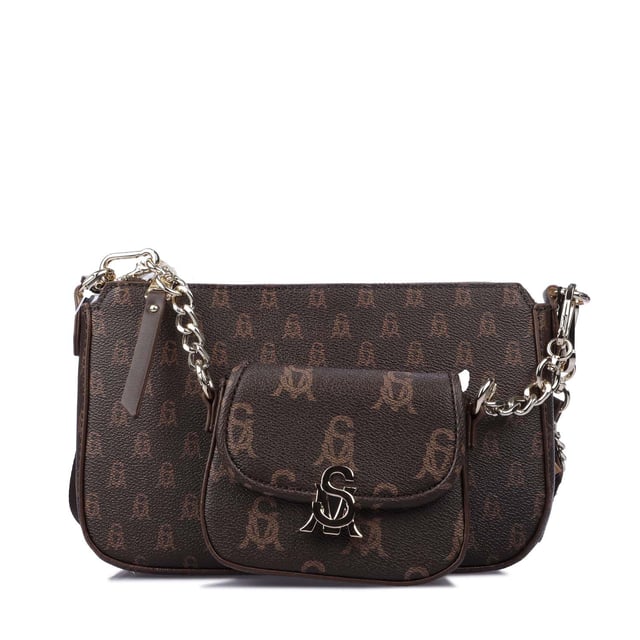 Detachable handle.Removable and adjustable shoulder strap.One main compartment.Slip pocket on the back.Closes with zipper.One slip pocket.Separate case.