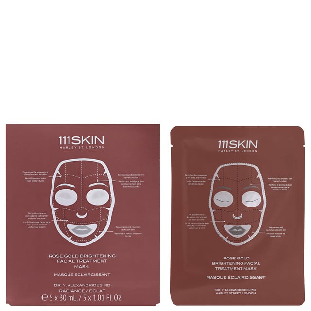 Experience the luxury of the 111SKIN Radiance Rose Gold Brightening Facial Treatment Mask. This rejuvenating mask enhances your complexion, delivering a radiant glow that you'll love. Infused with gold, it brightens skin and boosts circulation, while Damask rose extract shields against environmental aggressors and strengthens the moisture barrier. The innovative Acetyl hexapeptide-3 helps diminish fine lines and wrinkles by reducing muscle contractions. Simply apply to a cleansed, dry face, leave on for 20 minutes, and enjoy up to three times a week for glowing results.