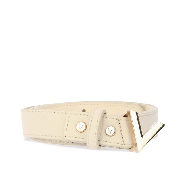 Make a bold statement with the gold Valentino V branded buckle. Classic buckle fastening. 100% PU Leather.