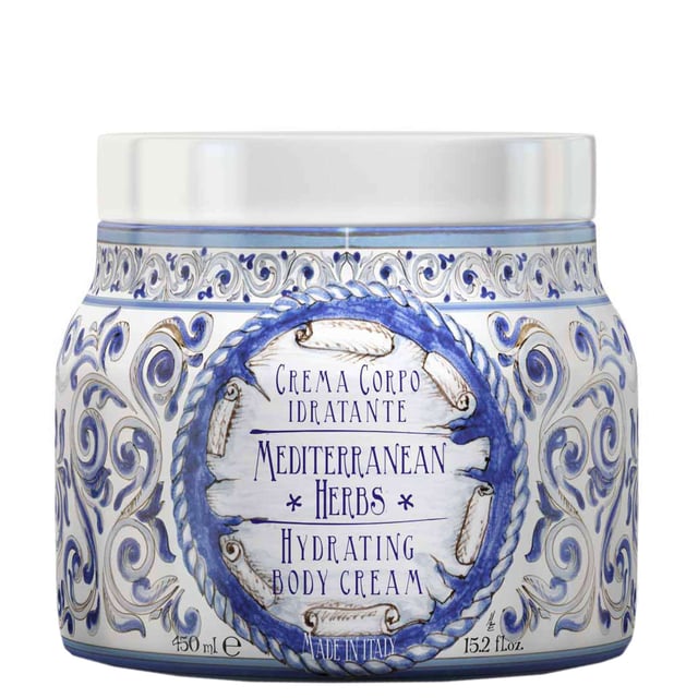 Rudy Profumi Mediterranean Herbs Body Cream for Soft, Hydrated Skin Indulge your senses with Rudy Profumi Mediterranean Herbs Body Cream, infused with the aromatic and unisex scents of myrtle and ginger. This luxurious body cream features a deeply moisturizing formula that is easy to apply after a soothing bath or shower. Enjoy quick absorption that leaves your skin feeling soft, hydrated, and luminous without any greasy residue. The captivating fragrance of myrtle and ginger envelops you, making every application a delightful experience. Simply massage a generous amount into your skin for ultimate nourishment.