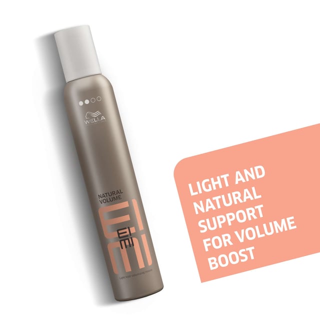 Elevate your hair care routine with Wella EIMI Natural Volume Mousse, designed for professional styling. This 300ml mousse provides exceptional volume and a soft, refined hold, perfect for achieving that natural look. Enriched with protective ingredients, it helps shield your hair from dehydration during blow drying. For best results, shake the canister well, then apply evenly from roots to ends on damp hair before blow drying. Experience beautiful, voluminous hair with Wella's trusted expertise in hair care.