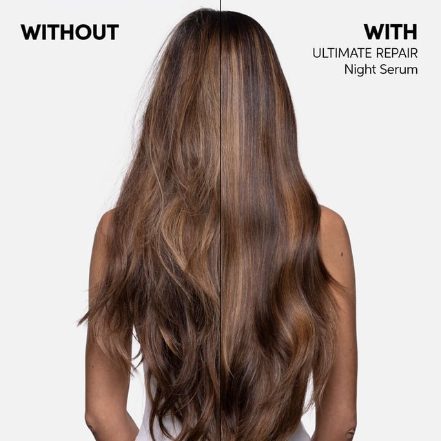 Transform your hair overnight with Wella Ultimate Repair Night Hair Serum. This exceptional leave-in serum rejuvenates and protects your hair while you sleep. Infused with Omega-9 and defence polymers, it nourishes your hair against nighttime stressors, ensuring you wake up to smooth, radiant locks. Experience enhanced frizz control, smoother hair, and a reduction in breakage and split ends after just one week. Suitable for all hair types, this lightweight serum has a luxurious gel texture and delightful scent, making it an essential part of your nightly beauty routine.