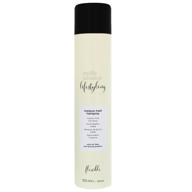 Discover the milk_shake Lifestyling Medium Hold Hairspray, your go-to solution for achieving flexible hairstyles with a natural finish. This hairspray enhances volume and shine without weighing your hair down or leaving any sticky residues. Enriched with quinoa proteins and UV filters, it protects your hair while minimizing color fading, ensuring your locks remain vibrant and beautiful. Simply hold the canister 20-30cm away from your hair and spray as needed for the perfect hold. Ideal for women looking to maintain their style effortlessly.