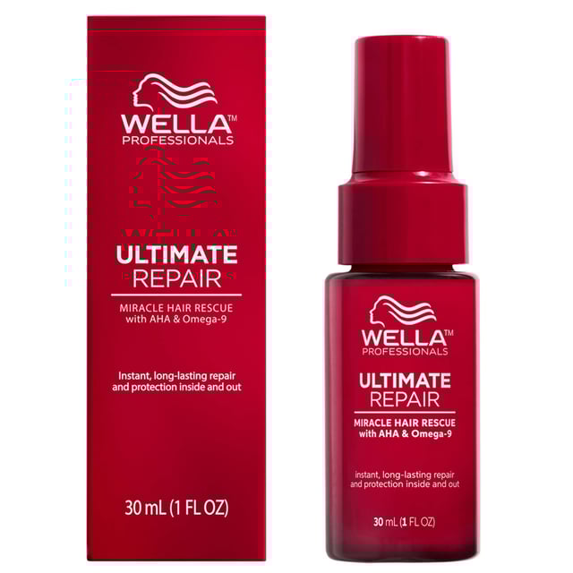 Revitalize your hair with Wella Ultimate Repair Miracle Hair Rescue Spray, a powerful leave-in treatment for all hair types. This formula repairs damage in just 90 seconds, strengthening and smoothing your hair with AHA and Omega-9. Experience 99% less breakage and 12 times smoother hair as it rebuilds bonds and creates a protective barrier against damage. Dermatologically tested and vegan-friendly, this spray is safe for color-treated hair, ensuring vibrant, healthy locks. Perfect for daily use for salon-quality results.