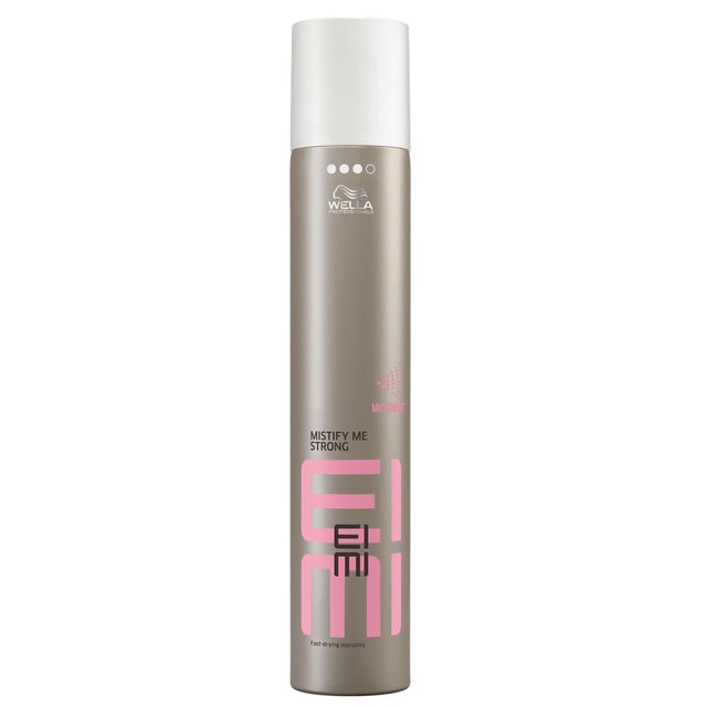 Discover Wella Professionals EIMI Mistify Me Strong Hairspray (500ml), designed for those seeking a quick-drying and reliable styling solution. Featuring advanced Micromist technology, this hairspray provides a robust level 3 hold while maintaining natural movement for up to 24 hours. Its lightweight formula ensures a fine spray for even application, imparting a vibrant shine and a refreshing fragrance. Easily brushed out, it's perfect for daily use. To achieve your desired look, simply hold the can at arm's length and spray evenly.