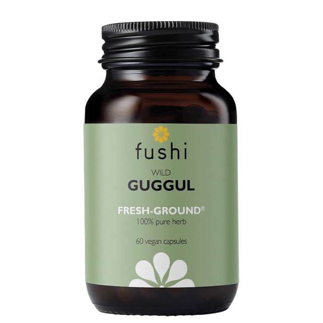 Fushi Wild Guggul Herbal Supplements - 60 Detoxifying Capsules Discover the rejuvenating power of Fushi Wild Guggul Herbal Supplements. Each bottle contains 60 capsules, providing a 30-day supply with 450mg of potent wild-harvested guggul per capsule. Renowned in Ayurveda for its detoxifying properties, guggul helps balance the Vata, Pitta, and Kapha doshas, promoting overall health. Support your body's natural cleansing processes while enhancing metabolism and digestion. For optimal results, take 2 capsules daily with meals. Ideal when paired with Shilajit or Turmeric Juice for enhanced benefits.