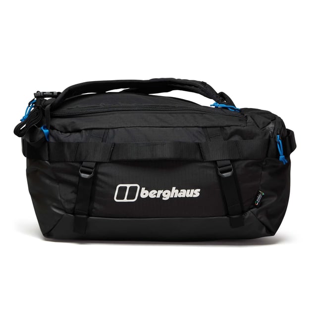 The Xodus Holdall is the ultimate bag for shifting your kit around. The Xodus Holdall is made of tougher stuff  with carbonate-coated 100% recycled nylon fabric. Throw anything you can at this travel bag. Its 360º padded grab handle makes it easy to grab the bag on the go  whilst stowable shoulder straps are ideal for carrying in comfort over longer distances.Internal pockets.Side compression which helps pack the bag down.