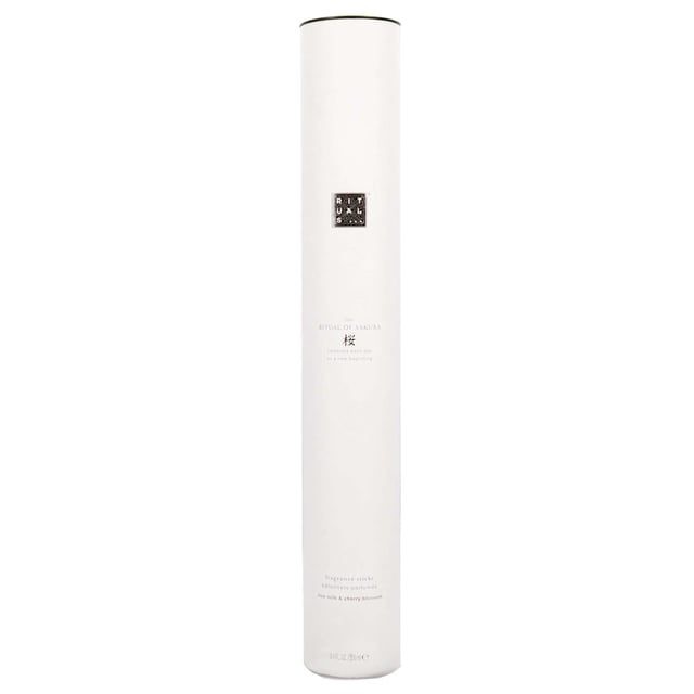 Rituals The Ritual of Sakura Reed Diffuser - Cherry Blossom Scented Fragrance Sticks Experience the enchanting aroma of The Ritual of Sakura Reed Diffuser by Rituals. Inspired by the Japanese tradition of cherry blossom viewing, this diffuser fills your space with a refreshing and uplifting scent that celebrates joy. The fragrance opens with sweet green notes and nashi pear, leading to a heart of delicate cherry blossoms, anchored by orris at the base. Perfect for creating a serene atmosphere in any room, this vegan-friendly diffuser is easy to use—simply place the fragrance sticks in the oil and enjoy.