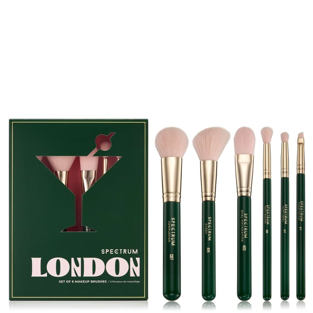 Spectrum Everyday London Travel 6 Piece Brush Set for Beauty Enthusiasts Elevate your beauty routine with the Spectrum Everyday London Travel 6 Piece Brush Set. Perfectly designed for on-the-go glamour, this versatile set includes an A03 oval foundation brush for a flawless base, a C07 complexion brush for sculpting, and an A05 cheek brush to enhance your cheeks. Blend eyeshadow effortlessly with the B06 blending brush and create defined looks with the A12 fluffy pencil. Finish your makeup with precision using the A17 angled definer for brows or eyeliner. Ideal for travel, this set is a must-have for beauty lovers.