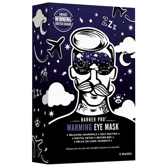 Are you struggling with tired or strained eyes? Discover the soothing relief of BARBER PRO Warming Eye Masks. These innovative self-heating masks gently warm the eye area, promoting relaxation and helping you unwind. Perfect for use during travel, before sleep, or as part of your digital detox, each mask offers a 20-minute treatment designed to rejuvenate your eyes after long hours of screen time. Simply place the mask over your eyes, secure it with the comfortable ear loops, and enjoy a moment of tranquility. Each box contains 5 individually wrapped masks for your convenience.