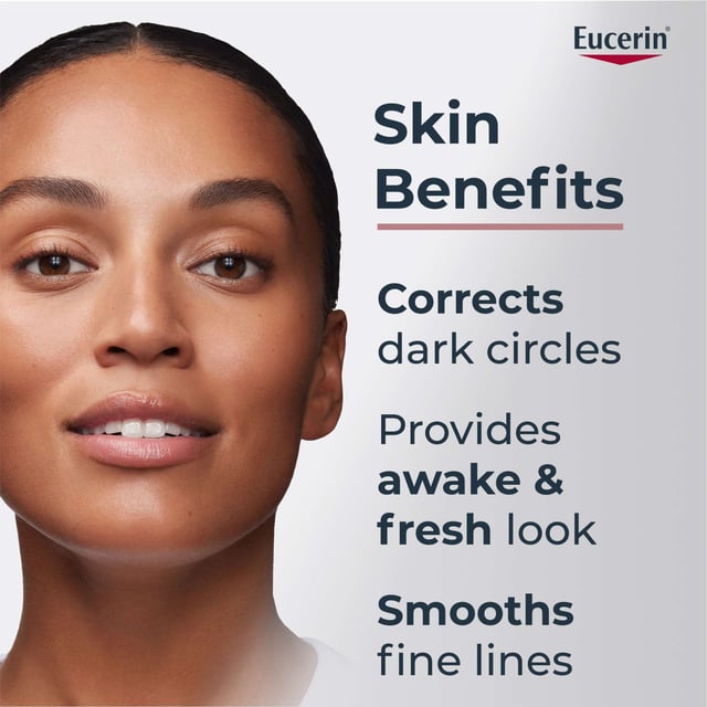 Revitalize your eyes with Eucerin Anti-Pigment Illuminating Eye Cream, designed to combat dark circles, puffiness, and fine lines. This lightweight cream features a cooling metal applicator for precise application to hyperpigmentation areas. Enriched with light-reflecting pigments, it brightens the eye area for a refreshed look. The combination of Thiamidol, Hyaluronic Acid, and Oligopeptides reduces hyperpigmentation, smooths fine lines, and boosts collagen production. Achieve a luminous and youthful appearance.