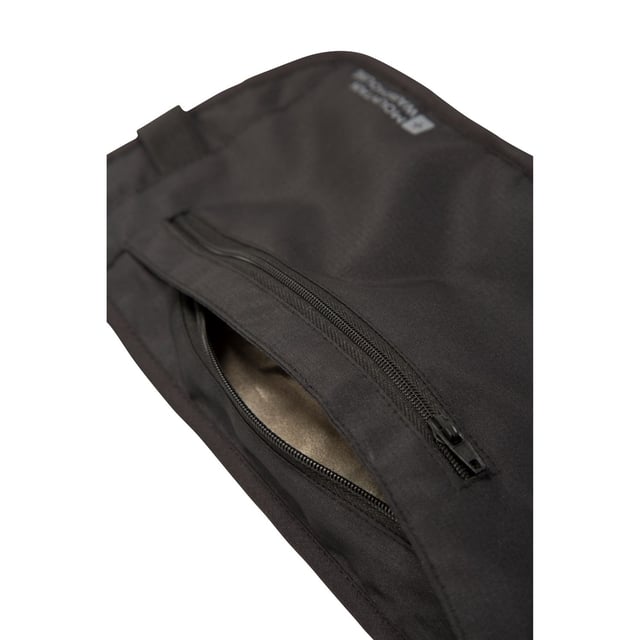 Mountain Warehouse RFID Blocking Waist Bag (Black) 100% Polyester. Fabric: Tricot. Fabric Technology: Lightweight, RFID Blocking. Fastening: Quick Release Clip. Adjustable Belt, Elasticated Strap. Compartments: Zipped Compartment.