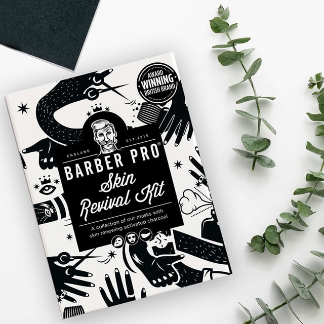 Revitalize your skin with the BARBER PRO Skin Revival Kit, specially designed for men. This charcoal-powered set deeply cleanses pores, removing toxins and fighting blackheads and breakouts. It includes a hydrating Gentlemen’s Sheet Mask, a soothing Under Eye Mask for tired eyes, a Foaming Cleansing Mask that bubbles to detoxify, and a Face Putty Peel Off Mask that unclogs pores. Experience refreshed, energized skin in just a few simple steps. Ideal for a rejuvenating skincare routine.