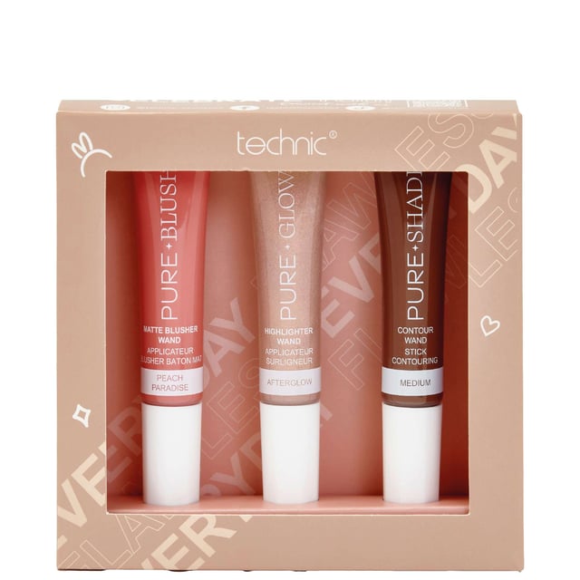 Experience the ultimate beauty transformation with the Technic Pure Glow Trio Gift Set. This luxurious set features deliciously scented lip oils enriched with plumping actives for a fuller-looking pout. Included in the set are the Technic Peach Paradise Matte Blusher Wand for a radiant flush, the Technic Afterglow Highlighter Wand for a dazzling glow, and the Technic Medium Contour Wand to enhance your natural features. Perfect for women who love to elevate their makeup game, this gift set is a must-have for any beauty enthusiast.