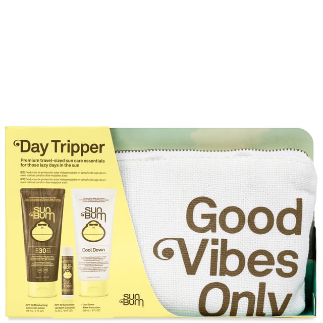 Discover the Sun Bum Day Tripper Sun Care Set, your essential companion for a carefree summer! This carefully curated trio includes SPF30 Sunscreen Lotion for broad-spectrum protection against UVA/UVB rays, SPF30 Coconut Lip Balm to keep your lips hydrated, and Cool Down Aloe Lotion for soothing relief after sun exposure. Each product is vegan-friendly and designed to nourish and protect your skin while you enjoy the sun. Perfect for beach days or outdoor adventures, this set ensures you stay safe and sunburn-free all summer long. Embrace the summer vibes with Sun Bum!