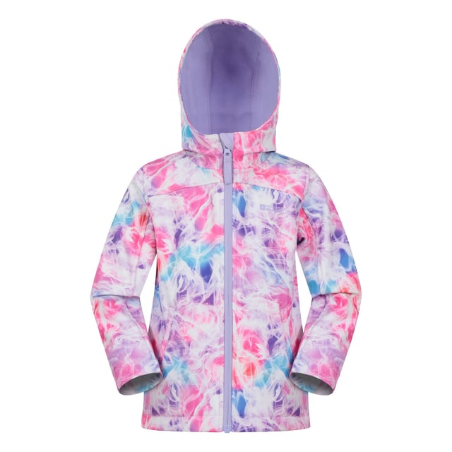 Material: Elastane, Polyester. Fabric: Bonded Fleece, Softshell. Lining: Fleece. Design: Logo, Patterned, Printed. Fabric Technology: Breathable, DWR Finish, Lightweight, Showerproof, Wind Resistant. Chin Guard, Pocket Lining. Neckline: Hooded. Sleeve-Type: Long-Sleeved. Pockets: 2 Side Pockets. Fastening: Full Zip. 3-4 Years: 22.5 in. 5-6 Years: 24 in. 7-8 Years: 26 in. 9-10 Years: 28.5 in. 11-12 Years: 30.5 in. 13 Years: 33 in.