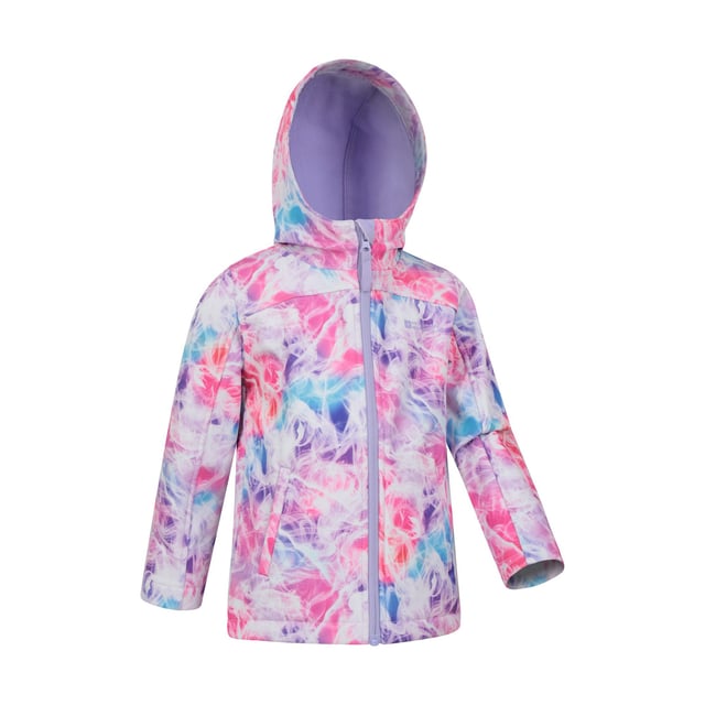 Material: Elastane, Polyester. Fabric: Bonded Fleece, Softshell. Lining: Fleece. Design: Logo, Patterned, Printed. Fabric Technology: Breathable, DWR Finish, Lightweight, Showerproof, Wind Resistant. Chin Guard, Pocket Lining. Neckline: Hooded. Sleeve-Type: Long-Sleeved. Pockets: 2 Side Pockets. Fastening: Full Zip. 3-4 Years: 22.5 in. 5-6 Years: 24 in. 7-8 Years: 26 in. 9-10 Years: 28.5 in. 11-12 Years: 30.5 in. 13 Years: 33 in.