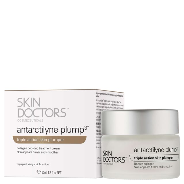 Experience youthful, radiant skin with Skin Doctors Antarctilyne Plump3, a triple-action skin plumping treatment that delivers visible results in just 7 days. This vegan-friendly formula serves as a topical alternative to collagen injections, boosting collagen production and protecting it from degradation. The active ingredient, Trylagen, enhances collagen appearance, hydrates, and reduces wrinkle depth. Ideal for mature skin, this treatment ensures firmer, smoother skin while preventing sagging and plumping fine lines. Use daily for maximum results.