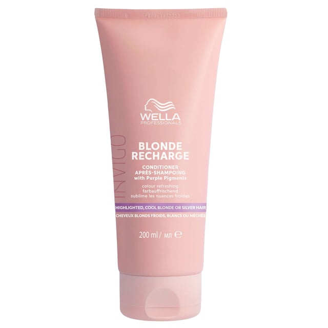 Revitalize your cool blonde hair with Wella Invigo Blonde Recharge Conditioner. This 200ml formula is designed to refresh and maintain multi-dimensional blonde tones while providing deep nourishment. Enriched with Purple Pigments, it effectively combats brassiness and revitalizes dull shades, leaving your hair smooth and vibrant. For optimal results, apply to clean, damp hair, let it sit for 3-5 minutes based on your desired intensity, and rinse thoroughly. Experience salon-quality care at home and keep your blonde looking its best.