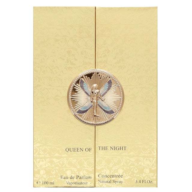 Experience the allure of Ancient Egypt with The Merchant of Venice Queen of The Night Eau de Parfum Spray. This exquisite fragrance combines fiery Saffron with the delicate floral notes of Blue Lotus, creating a captivating introduction. The warmth of Cinnamon adds a spicy touch, while Amber, Kyphi, and Incense evoke the enchanting scents of sacred temples. The seductive base of Myrrh, Sandalwood, and Tonka Bean leaves a lasting impression. Perfect for those who want to embrace the exotic and embark on a sensory journey through time, this 100ml perfume is a true masterpiece.