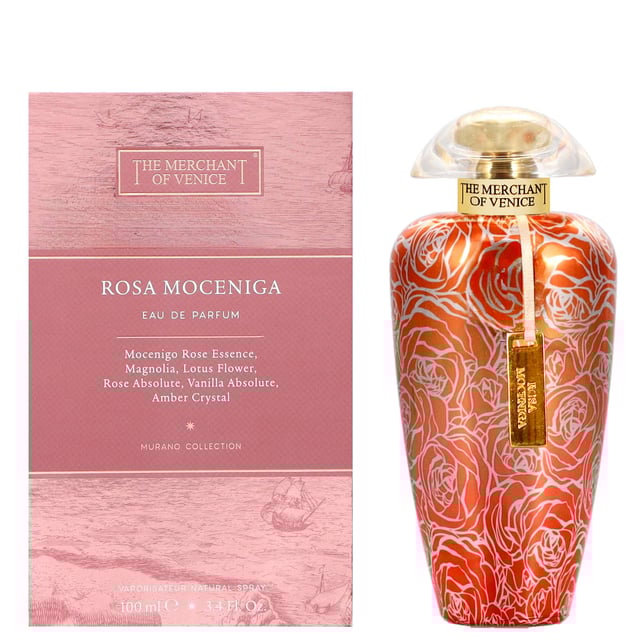 Experience the enchanting Rose Mocenigo Eau de Parfum, a luxurious fragrance steeped in the rich history of Venice. This exquisite perfume opens with refreshing notes of Sicilian Lemon and Black Currant Leaves, delivering an invigorating first impression. The heart reveals the captivating essence of the Rose Mocenigo, complemented by delicate floral notes of Lotus Flower and Magnolia. The warm base of Amber Crystal, Musk, and Vanilla Absolute adds depth and sophistication, perfect for those who appreciate timeless beauty and unique scents.