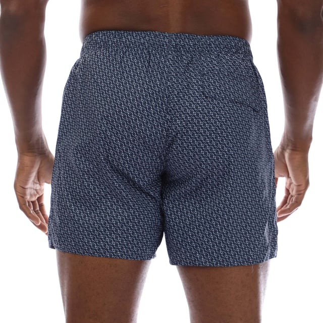 Mens Woven Armani Swim Shorts in blue.- Elasticated drawstring waistband.- Side pockets.- Back pocket.- Regular fit.- 100% Polyester.- Ref: 2117400P465535