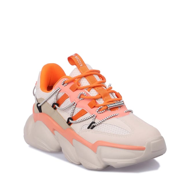Synthetic upper.Lace up fastening.Heel pull tab.Sculpted platform outsole.