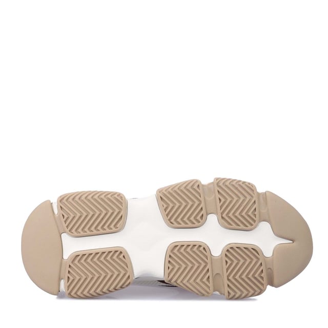 Steve Madden launch an exclusive colourway of the Possession trainers to schuh! These chunky trainers boast a beige  white and warm brown colourway and feature panelled leather and fabric uppers for a layered look.