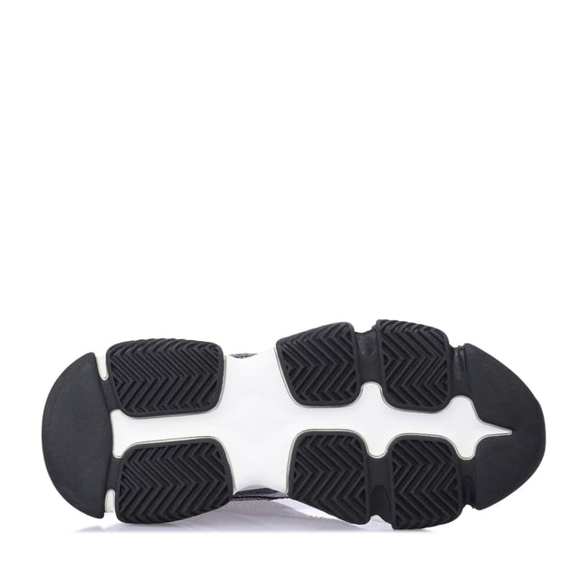 Fabric upper.Lace up fastening.Monochrome look and extra chunky sole.Silver diamantes.Rubber sole.
