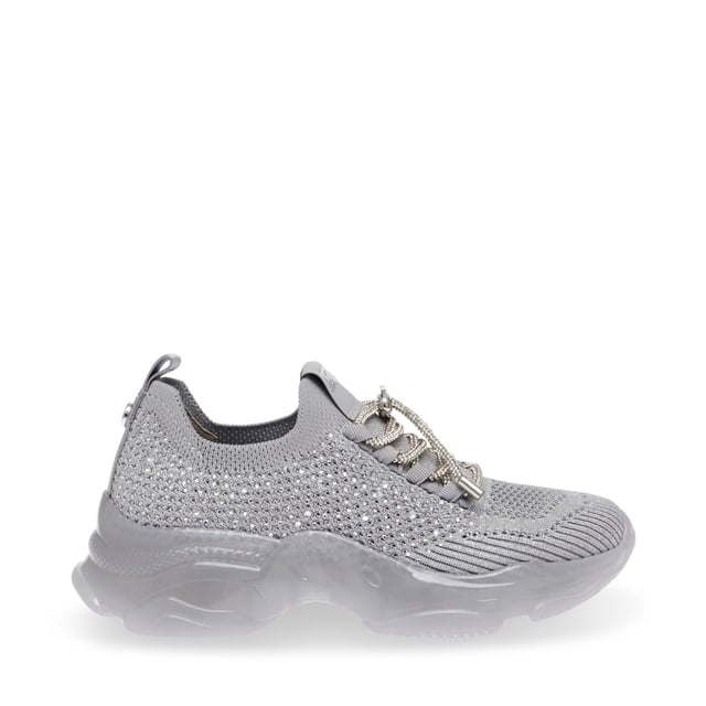 Knitted fabric upper.Lace up fastening.Sparkly diamantes.Sculpted rubber outsole.