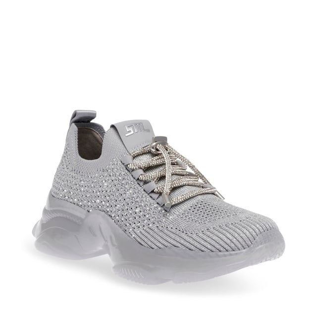 Knitted fabric upper.Lace up fastening.Sparkly diamantes.Sculpted rubber outsole.