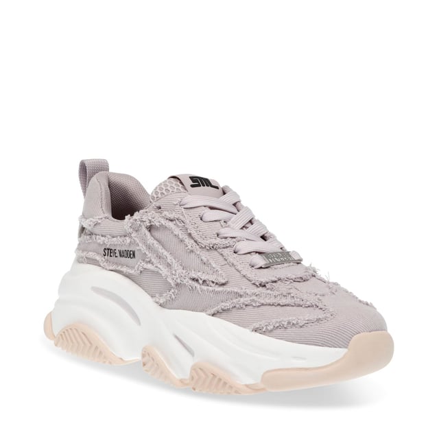 Synthetic upper.Lace up fastening.Mid-cut design.Diamante embellishments.Logo print to side.Raw-cut trims.Textured grip tread.Chunky sole.