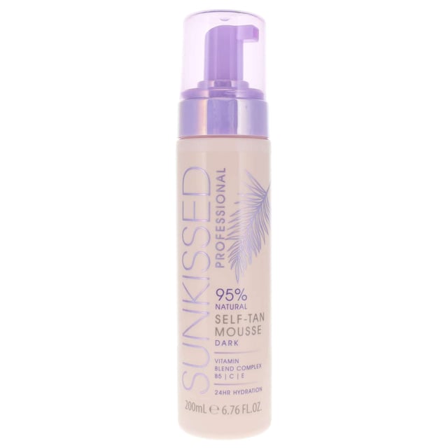 Achieve a stunning, sun-kissed glow with SUNkissed Professional Self Tan Mousse Dark. This lightweight, foamy formula absorbs quickly for effortless application and a beautiful, bronzed complexion. Infused with 95% natural ingredients, it hydrates your skin for up to 24 hours, ensuring a radiant finish that lasts up to 7 days. Ideal for vegans and cruelty-free, PETA-approved, this self-tanner is perfect for all skin types. For best results, apply to exfoliated skin using a tanning mitt and leave on for 6-8 hours before rinsing. Enjoy your gorgeous tan!