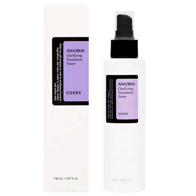 Revitalize your skin with COSRX AHA/BHA Clarifying Treatment Toner. This toner contains 10% Apple Fruit Water (AHA) and 10% Willow Bark Water (BHA) to gently exfoliate dull skin and remove dead skin cells. It helps prevent whiteheads and blackheads, revealing a clearer and brighter complexion over time. Ideal for combination skin, this vegan and cruelty-free toner is dermatologically tested and free from parabens, sulfates, phthalates, and alcohol. For best results, apply after cleansing and follow with sunscreen SPF 30 or higher. Avoid contact with eyes and do not use on damaged skin.