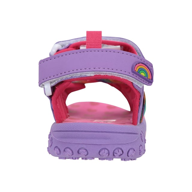 Lining: Neoprene. Insole: Cushioned, Phylon. Fabric Technology: Flexible. Pull Tab, Removable Heel Strap. Flat Heel. Design: Hearts, Rainbow. Toe Style: Open. Fastening: Touch Fastening.