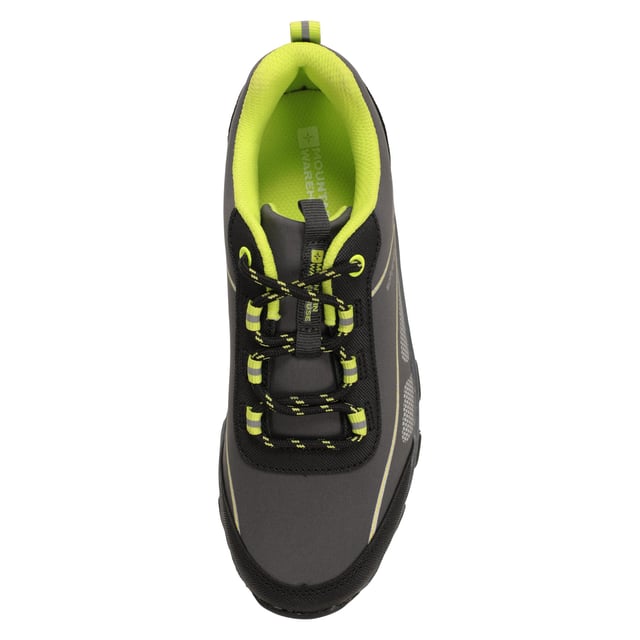 Fabric: Softshell. Upper: Synthetic, Textile. Lining: Breathable, Mesh, Textile. Outsole: High Traction, Synthetic. 4 Eyelets. Fabric Technology: Durable. EVA Footbed, Pull Tab. Flat. Cut: Low. Design: Contrast, Logo, Text. Fastening: Bungee Lacing.