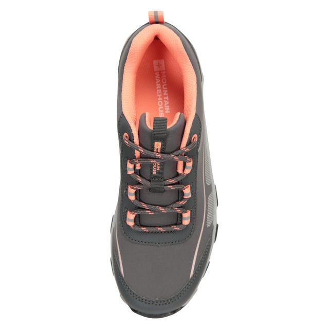 Fabric: Softshell. Upper: Synthetic, Textile. Lining: Breathable, Mesh, Textile. Outsole: High Traction, Synthetic. 4 Eyelets. Fabric Technology: Durable. EVA Footbed, Pull Tab. Flat. Cut: Low. Design: Contrast, Logo, Text. Fastening: Bungee Lacing.