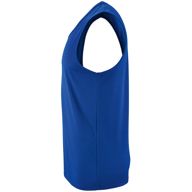 100% Polyester. Stof: structuur. Ontwerp: Eenvoudig. Hals: Ronde Hals. Mouwtype: Mouwloos. Stoftechnologie: Ademend. Gebonden armsgaten, gebonden halslijn, afscheurbaar label, tweelingnaaldzoom. 140gsm. Duurzaamheid: ACCORD, Amfori, BSCI, Fair Wear Approved, Oeko-Tex Standard 100 Certified, PETA-Approved Vegan, REACH, Sustainable Apparel Coalition.. Geschikt voor: Sublimatie. S: 38 in. M: 40 in. L: 42 in. XL: 44 in. XXL: 47 in. 3XL: 49 in.