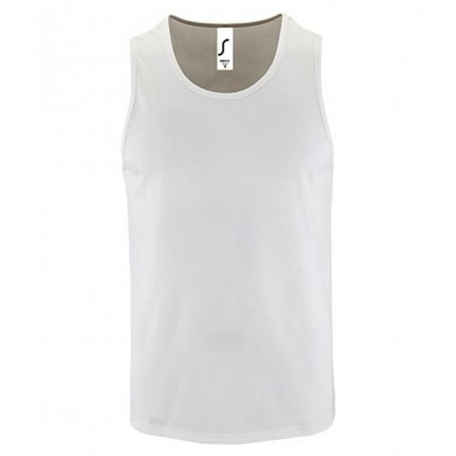 100% Polyester. Fabric: Textured. Design: Plain. Neckline: Round Neck. Sleeve-Type: Sleeveless. Fabric Technology: Breathable. Bound Armholes, Bound Neckline, Tearaway Label, Twin Needle Hem. 140gsm. Sustainability: ACCORD, Amfori, BSCI, Fair Wear Approved, Oeko-Tex Standard 100 Certified, PETA-Approved Vegan, REACH, Sustainable Apparel Coalition. Suitable for: Sublimation. S: 38 in. M: 40 in. L: 42 in. XL: 44 in. XXL: 47 in. 3XL: 49 in.