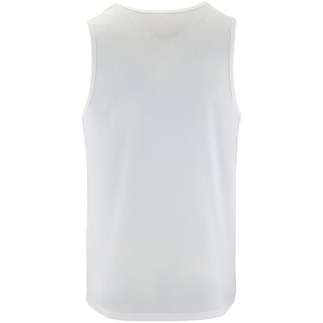 100% Polyester. Fabric: Textured. Design: Plain. Neckline: Round Neck. Sleeve-Type: Sleeveless. Fabric Technology: Breathable. Bound Armholes, Bound Neckline, Tearaway Label, Twin Needle Hem. 140gsm. Sustainability: ACCORD, Amfori, BSCI, Fair Wear Approved, Oeko-Tex Standard 100 Certified, PETA-Approved Vegan, REACH, Sustainable Apparel Coalition. Suitable for: Sublimation. S: 38 in. M: 40 in. L: 42 in. XL: 44 in. XXL: 47 in. 3XL: 49 in.
