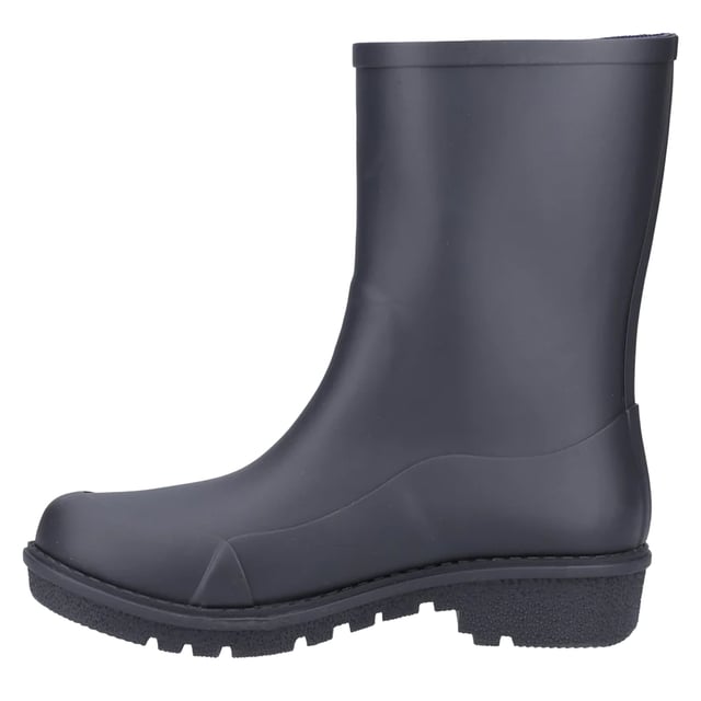 FitFlop - Damen Gummistiefel "Wonderwelly" (Mitternachtsblau) Marke: FitFlop. Obermaterial: Gummi. Futterstoff: Polyester. Laufsohle: Gummi. Gewebetechnik: Flexibel, Ultra-Leichtgewicht, Wasserfest. Absatz: Flach. Wadenhoch. Design: Logo, Unifarben. Zehenstil: Rund. Zum Anschlüpfen.