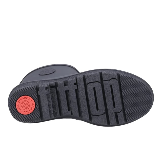 FitFlop - Damen Gummistiefel "Wonderwelly" (Mitternachtsblau) Marke: FitFlop. Obermaterial: Gummi. Futterstoff: Polyester. Laufsohle: Gummi. Gewebetechnik: Flexibel, Ultra-Leichtgewicht, Wasserfest. Absatz: Flach. Wadenhoch. Design: Logo, Unifarben. Zehenstil: Rund. Zum Anschlüpfen.