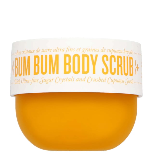 Experience the ultimate indulgence with Sol de Janeiro Bum Bum Body Scrub, a luxurious 220g body care product. This ultra-fine scrub gently exfoliates and nourishes your skin, leaving it irresistibly smooth and summer-ready all year round. Enriched with Brazilian ingredients, including finely milled cupuaçu seeds, shimmering sugar crystals, and coconut oil, it revitalizes your skin while delivering a hint of shimmer. The iconic Cheirosa 62 fragrance adds a delightful scent, making your bathing experience special. Simply apply to wet skin, massage gently, and rinse for beautifully soft skin.