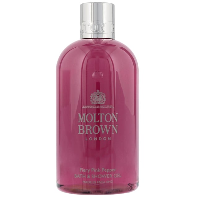 Experience the invigorating essence of Molton Brown Fiery Pink Pepper Bath & Shower Gel. This luxurious 300ml cleanser is expertly crafted with a spicy blend of pink pepper, tangerine, and elemi at the top, complemented by warm notes of nutmeg, ginger, and jasmine. The rich base features earthy patchouli, cedarwood, and oak moss, creating a captivating aroma that transforms your shower into a spa-like retreat. Perfect for women seeking a vibrant, cruelty-free bathing experience, this gel cleanses and revitalizes your skin while leaving a lasting fragrance.