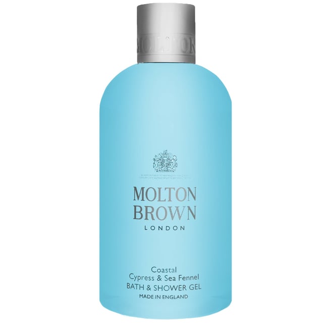 Molton Brown Coastal Cypress & Sea Fennel Bath and Shower Gel - 300ml Experience the refreshing essence of the ocean with Molton Brown's Coastal Cypress and Sea Fennel Bath and Shower Gel. This unisex cleansing gel, launched in 2017, is infused with invigorating notes of Australian sea fennel, cypress, cardamom, and jasmine. Perfect for daily use, it provides a luxurious lather that leaves your skin feeling clean and revitalized. As a Leaping Bunny approved cruelty-free brand, Molton Brown embodies sustainability and care. Treat yourself to a spa-like experience at home with this 300ml bottle, ideal for all skin types.