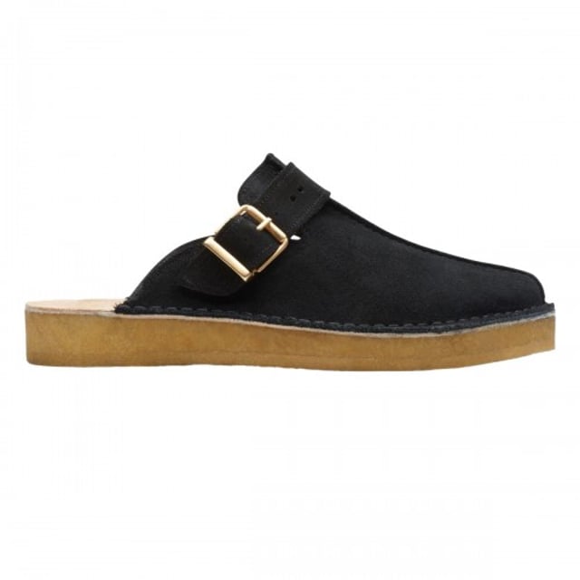 Marke: Clarks. Obermaterial: Wildleder. Laufsohle: Krepp, Gummi. mit Schnalle. Absatz: Flach. 25 mm. Design: Geprägt, Logo, Genäht. Zehenstil: Rund. Zum Anschlüpfen.