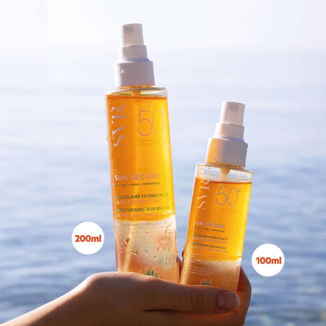 Experience the ultimate in sun protection with SVR Sun Secure Eau Solaire SPF50+. This ultra-lightweight sunscreen offers broad-spectrum UVB and UVA protection, delivering a refreshing, invisible mist that feels weightless on your skin. Suitable for all ages and formulated to be marine-friendly, it is tested for biodegradability and free from endocrine disruptors. Enjoy ethical sun defense that keeps your skin safe and healthy. To apply, shake well and spray generously on all sun-exposed areas each morning, avoiding the eyes.