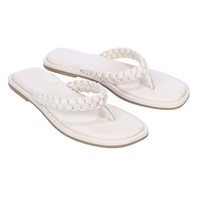 Bovenkant: Leder. Voering: Leder. Binnenzool: Synthetisch. Buitenzool: Synthetisch. Gevlochten riem. Vlakke. Ontwerp: Effen, Gevlochten. Teenstijl: Post. Sluiting: Slip-on.
